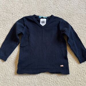 ZARA Kids The Good Things Navy Blue Knit V-Neck Sweater Size 4